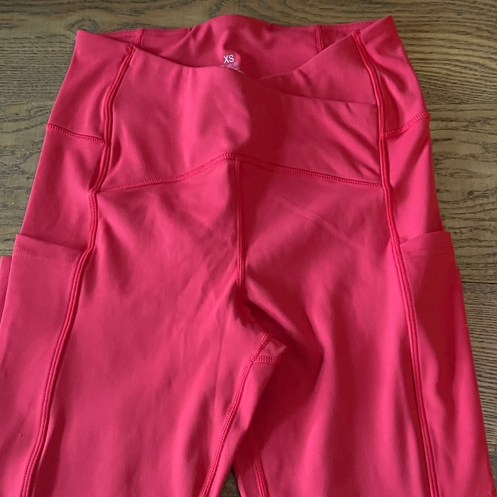 Vibrant Red Queenieke Women's Leggings XS Pockets